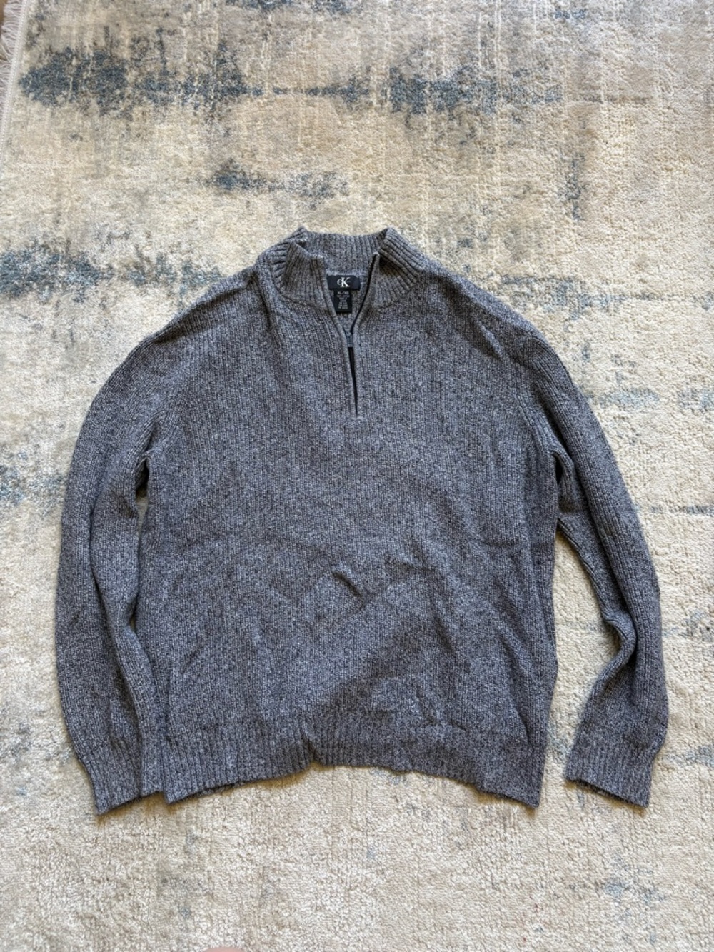 Calvin Klein Men's Gray Half-Zip Sweater